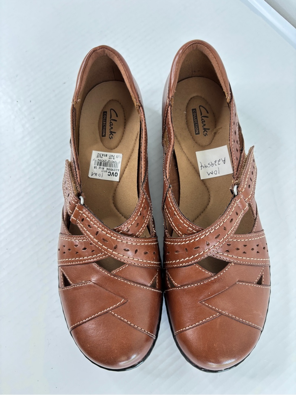 Clarks Ashland Spin Q Slip-On Loafer Mary Jane Womens Comfort Shoe Size 10 Brown - Picture 7 of 11